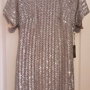 Vince Camuto Silver Sequin Dress